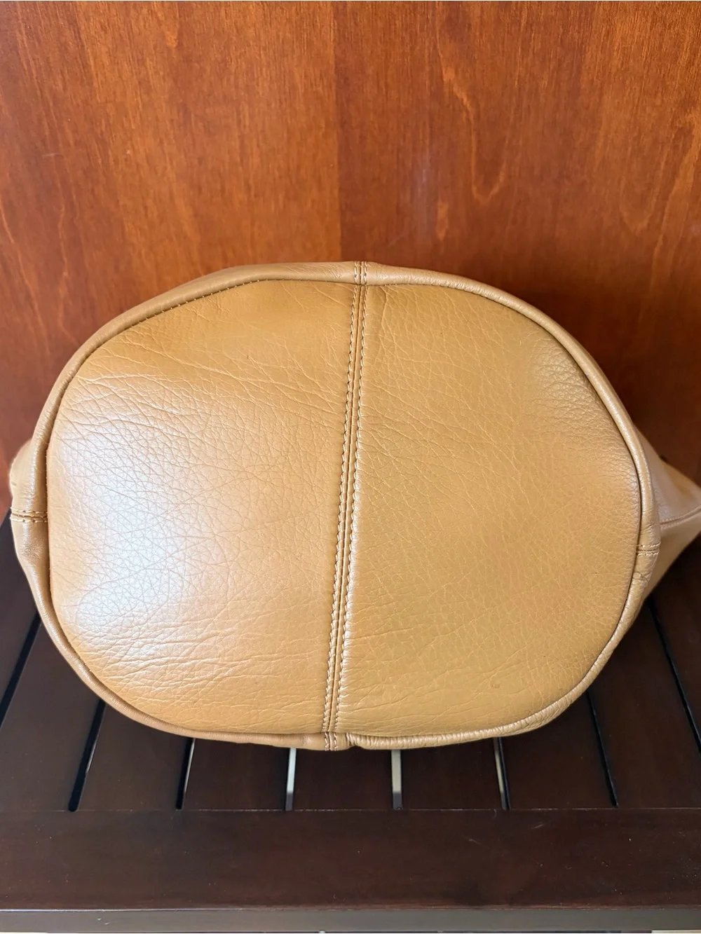 New Large Brown Pebble Leather Hobo Shoulder Tote
